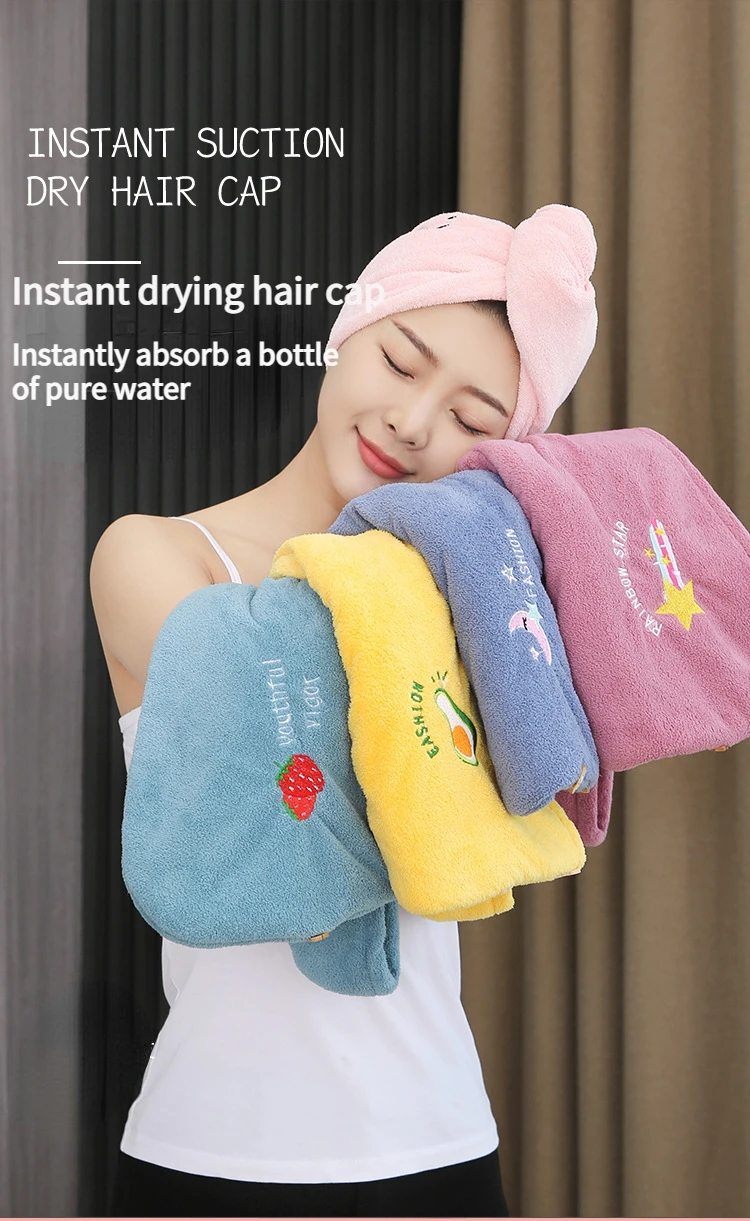 Women Microfiber Towel Hair Towel Bath Towels for Adults Home Terry Towels Bathroom Serviette De Douche Turban for Drying Hair