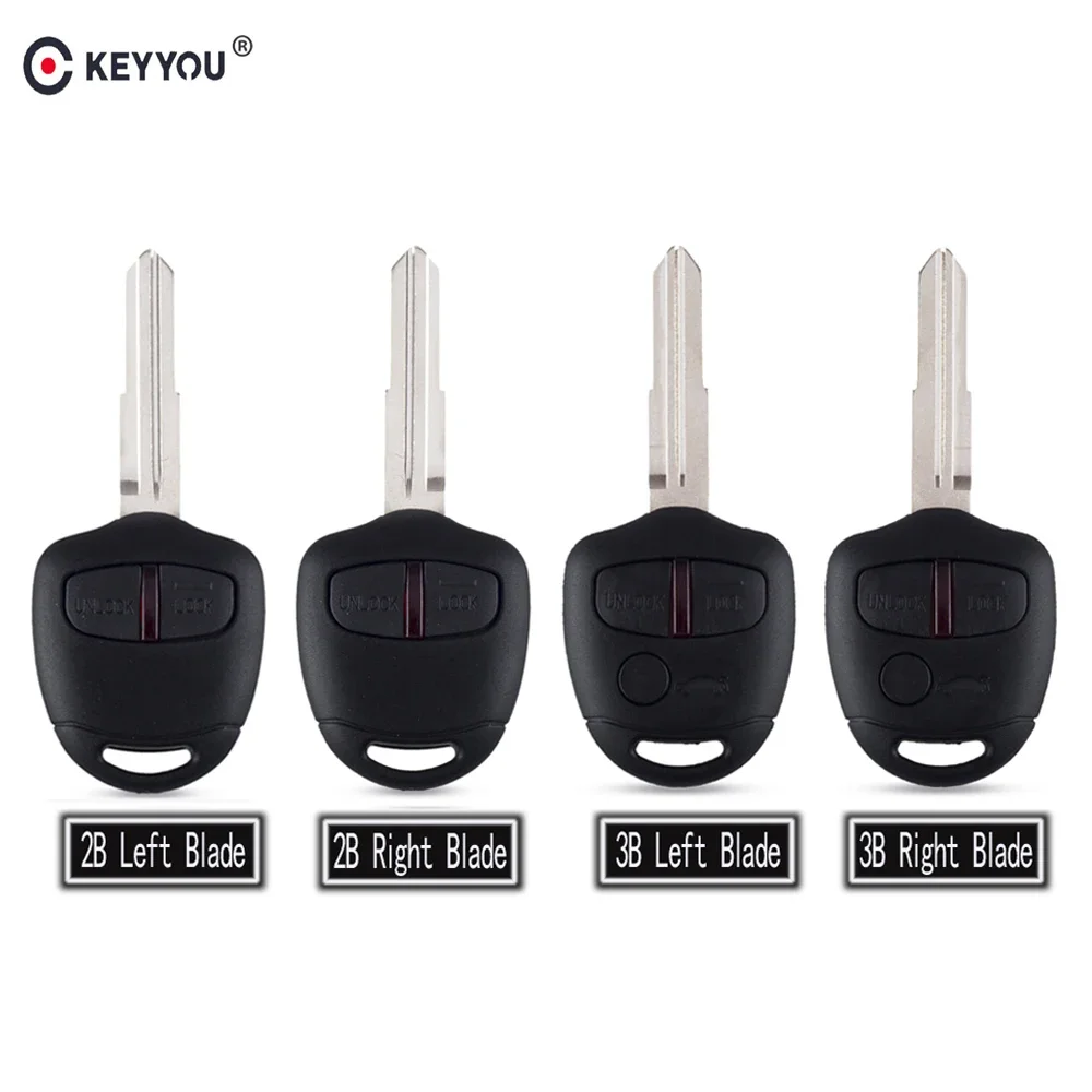 KEYYOU Cover per telecomando portachiavi per auto per Mitsubishi Lancer Grandis Evolution Outlander Key 2 3 Button MIT11/MIT8 Blade