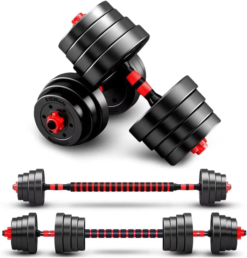 Dumbbells-Sets, 20/30/40/60/80lbs Free Weights-Dumbbells Set of 2 Convertible To Barbell A Pair of Lightweight for Ho