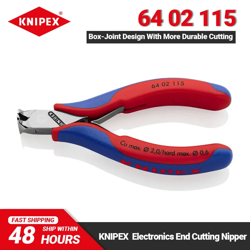 KNIPEX 64 02 115 Cutting Plier Oil-hardened Rust Protection Electronics End Cutting Nipper Easy Operation Low-friction Hand Tool