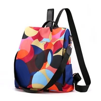 Mochila antirrobo colorida para mujer, mochilas de viaje diarias Oxford impermeables informales para mujer, bolso escolar Preppy multifuncional
