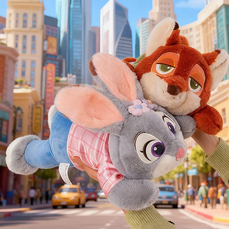 Disney Cute Zootopia Judy Nick Clawhauser Plush Toy Stuffed Animal Kids Birthday Xmas Gift for Girls Soft Doll Pillow Present