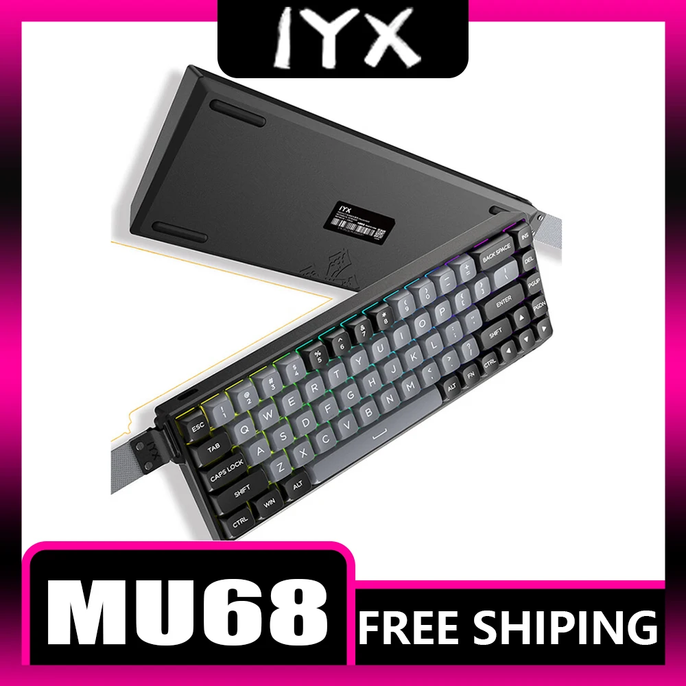 

IYX MU68 Mechanical Keyboard Aluminum Alloy Magnetic Switch 8000Hz Quick Trigger RGB Gaming Keyboard Hot Swap Pc Gamer Gifts