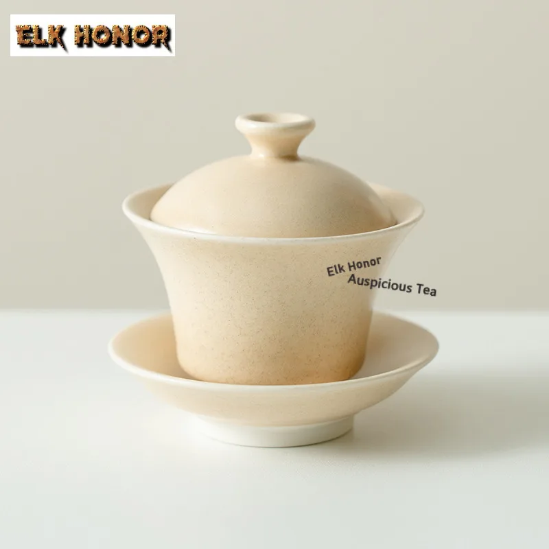 

100ml Soda Glaze Three-talent Covered Bowl Gaiwan Elegant Tea Tureen Tea Bowl With Lid Kit Tea Brewing Cover Bowl Tableware Gift