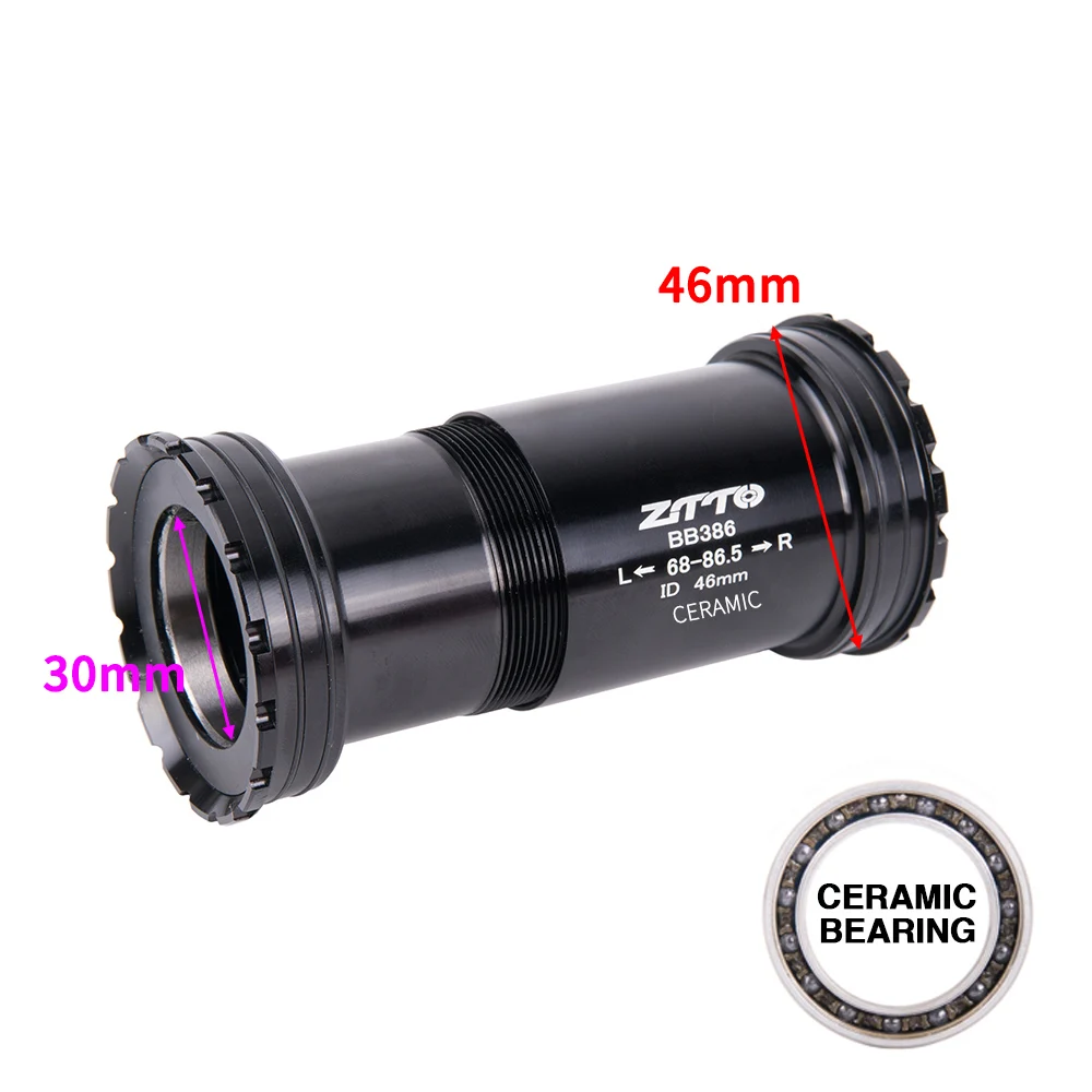 ZTTO BB386 Ceramic Threaded Lock Bottom Bracket 24mm 29mm 30mm for