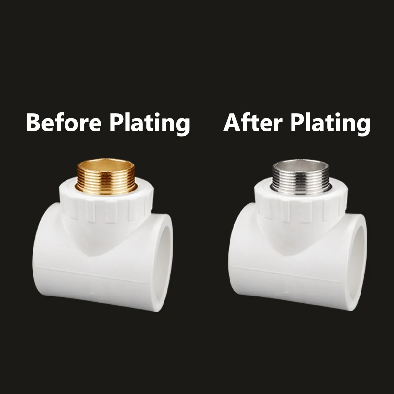 White PPR Thread Pipe Fitting T-type Reducing 3 Way Connector With Male Thread Straight Reducing Pipe