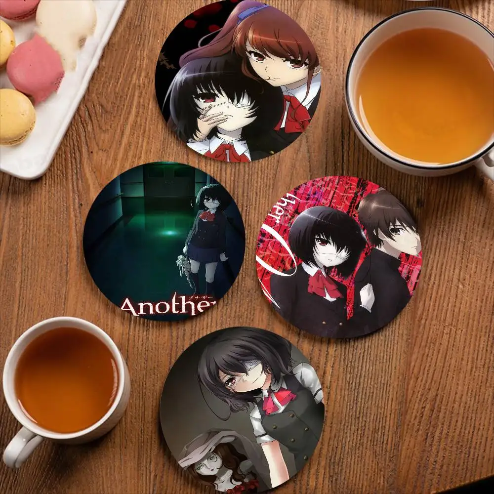 

Anime Another Wooden Coaster Colour Printing Cup Mat Home Desk Decoration Gifts