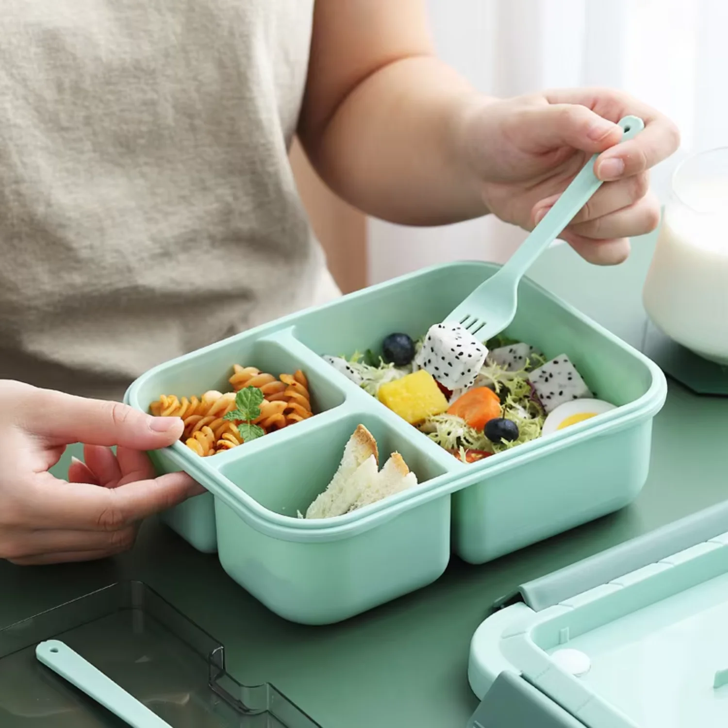 Set Anak Dewasa Kecil Makan Siang Termo Sekolah Tiffin Anak Terisolasi Silikon Termal Bento Tahan Karat