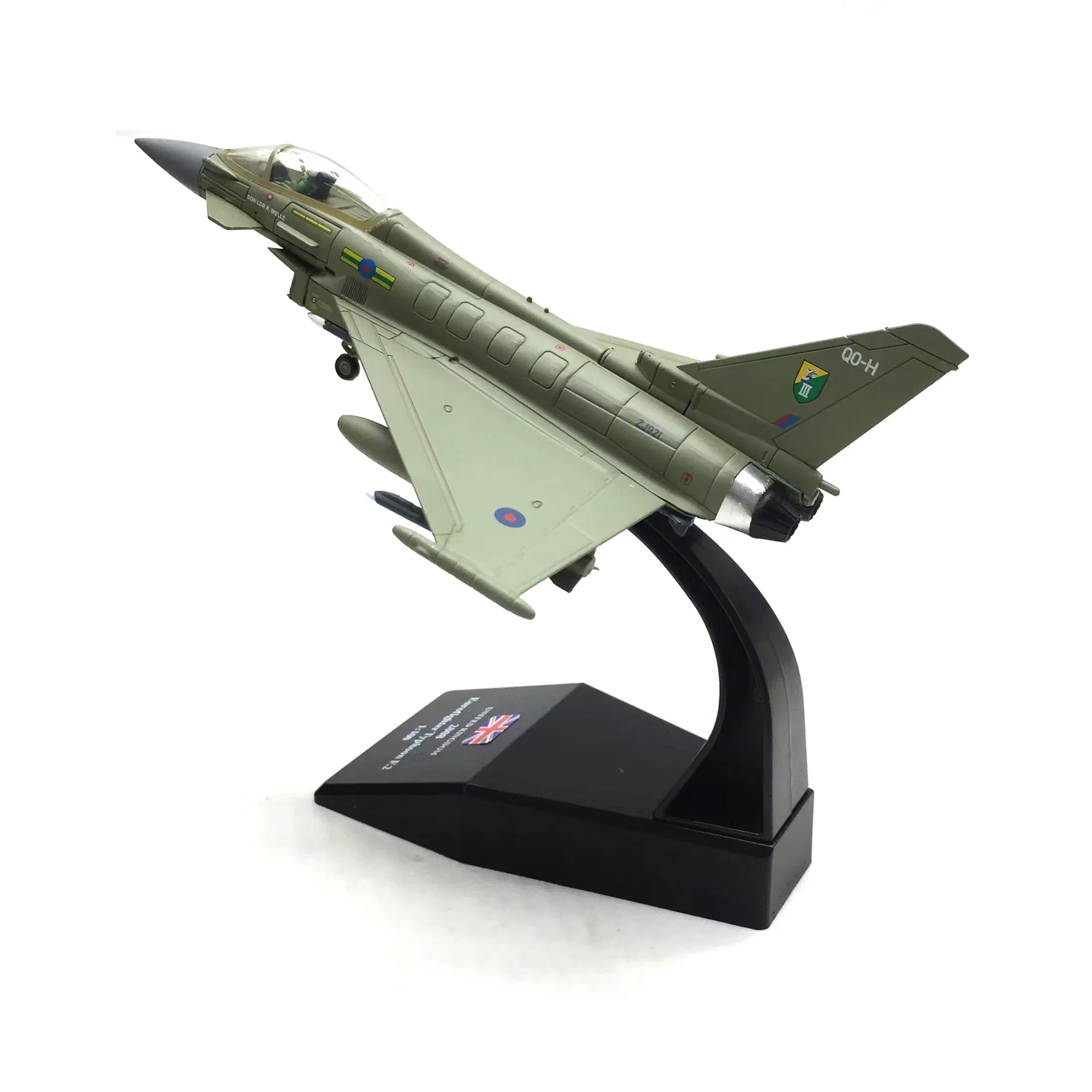 1/100 Diecast Fighter Jet Model The Euro fighter Typhoon EF2000 UK Military Metal Aircraft Model for Collectibles