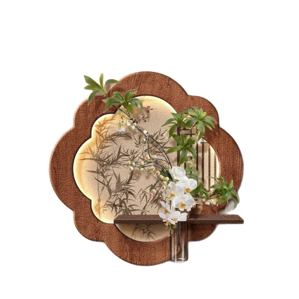 Hydroponic green plants medieval style restaurant decorative painting three-dimensional sandstone porch landscaping hanging pain