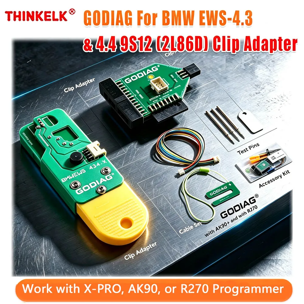 GODIAG For BMW EWS-4.3 & 4.4 9S12 (2L86D) Clip Adapter Read& Write Data Dump from EWS Immobilizer with X-PROG, AK90, or R270