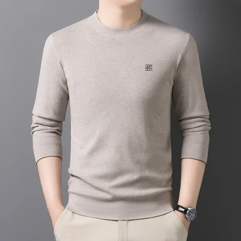 Suéter Casual de Punto con Cuello Redondo, Mezcla de Lana, Suave y Cómodo, Moda Masculina de Otoño e Invierno para Hombres de...