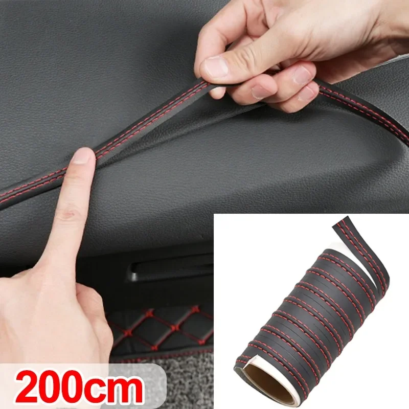 Luxury Car Interior Moulding Trim Self-adhesive Leather Decorative Line Strip for Door Dashboard Sticker Car Interior DIY Strips