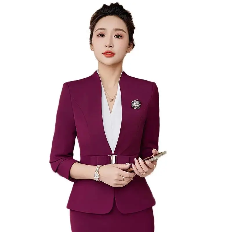 Formal Office Pant Suit For Womens Blazers Pant Set Long Sleeve Uniform Elegant Feminino Business Formal Work Suit oversize 2XL