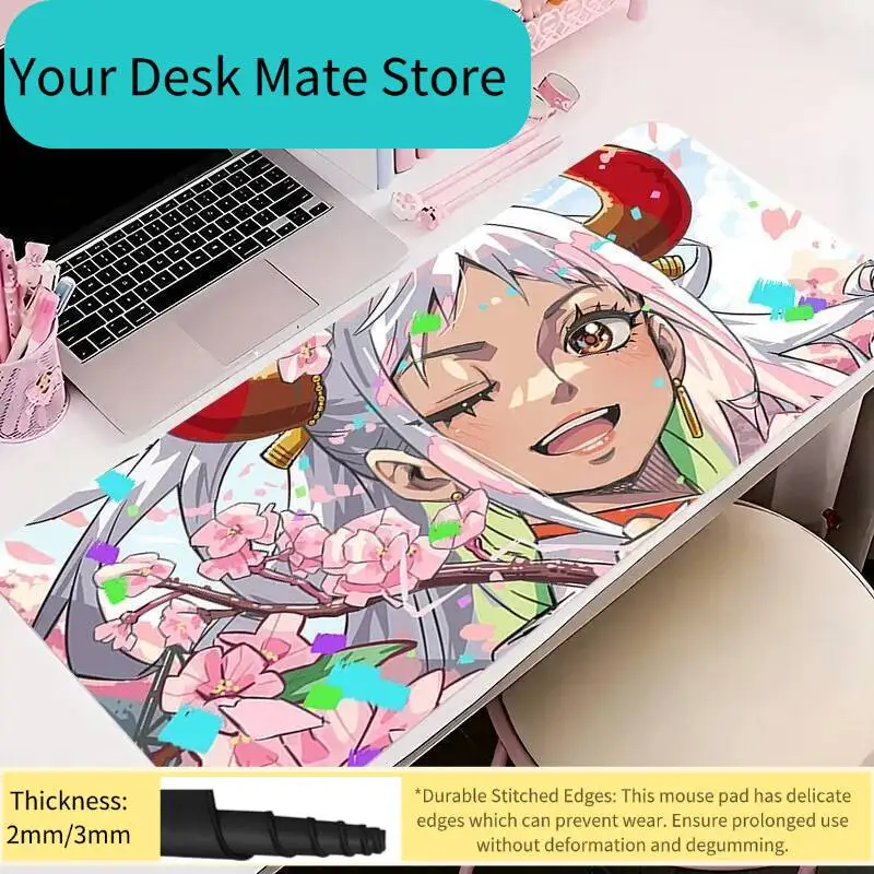 Anime Mouse Pad Gamer Computer Accessories Desk Mat O-one P-piece Yamato 900x400 Playmat Gaming Deskmat Mousepad Large Pc Carpet
