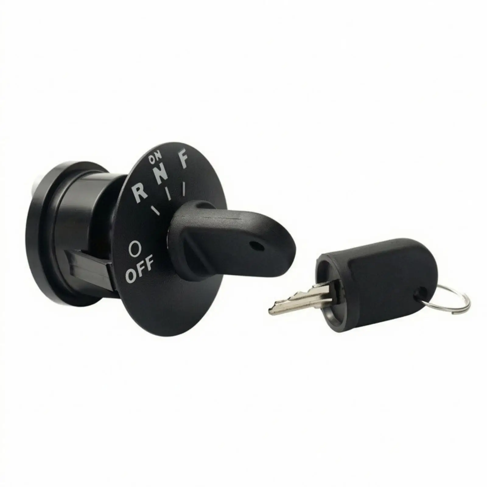 Golf Cart Starter Key Switch for EZGO RXV 48V Models Black Metal Round Design with Matching Keyring Kit