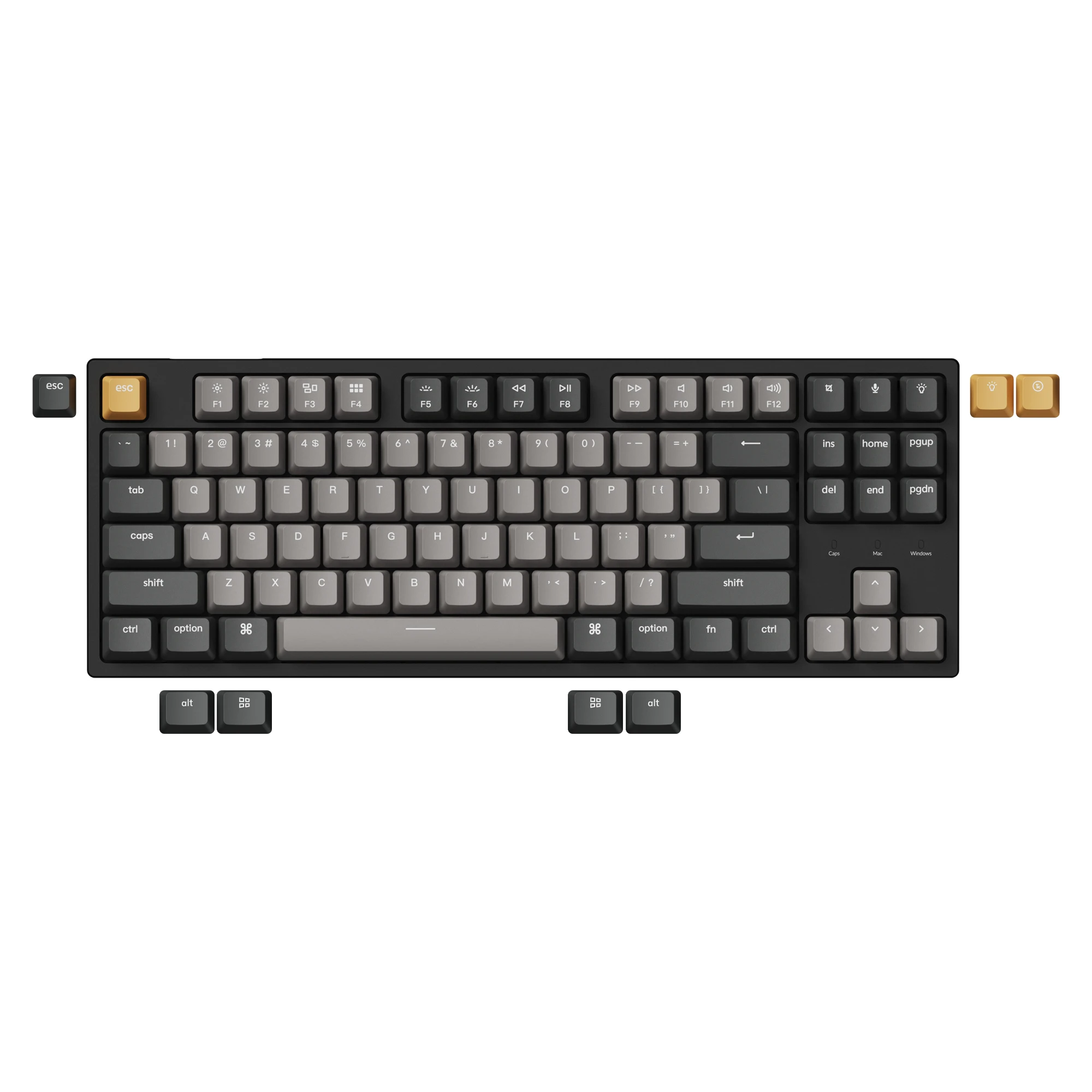 Keychron C1 Pro QMK/VIA Wired Mechanical Keyboard Version 2 Fully Assembled OEM Profile Double-Shot PBT Keycaps