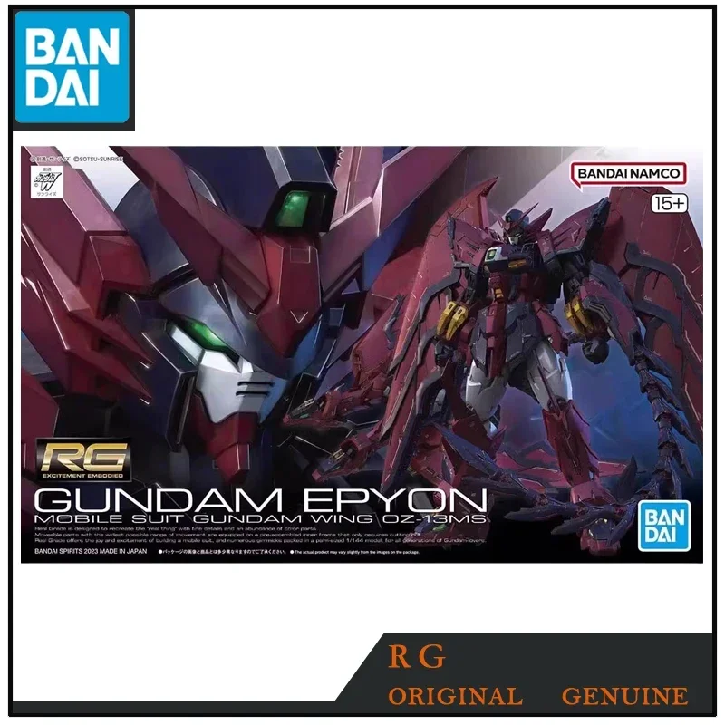 Bandai Original RG GUNDAM EPYON MOBILE SUIT GUNDAM WING OZ-13MS Figurki akcji z anime Zabawki dla chłopców Prezent dla dzieci Model Ozdoby