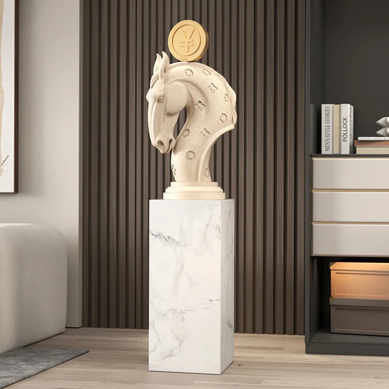 

Элегантная напольная статуэтка Лошади-денежницы для интерьера гостиной, художественный декор, стоящая скульптура, креативная напольная статуя для прихожей