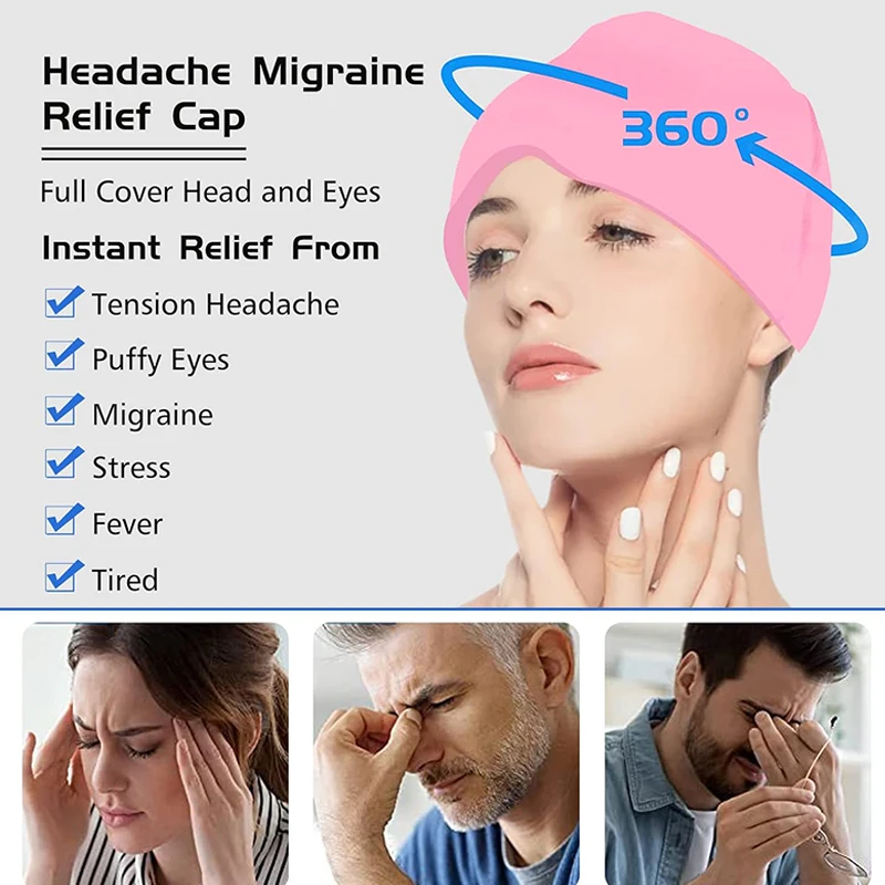 1Pc Migraine Relief Cap Headache Gel Hot Cold Therapy Ice Cap Relieve Pain Ice Hat Eye Mask Gel Hot Cold