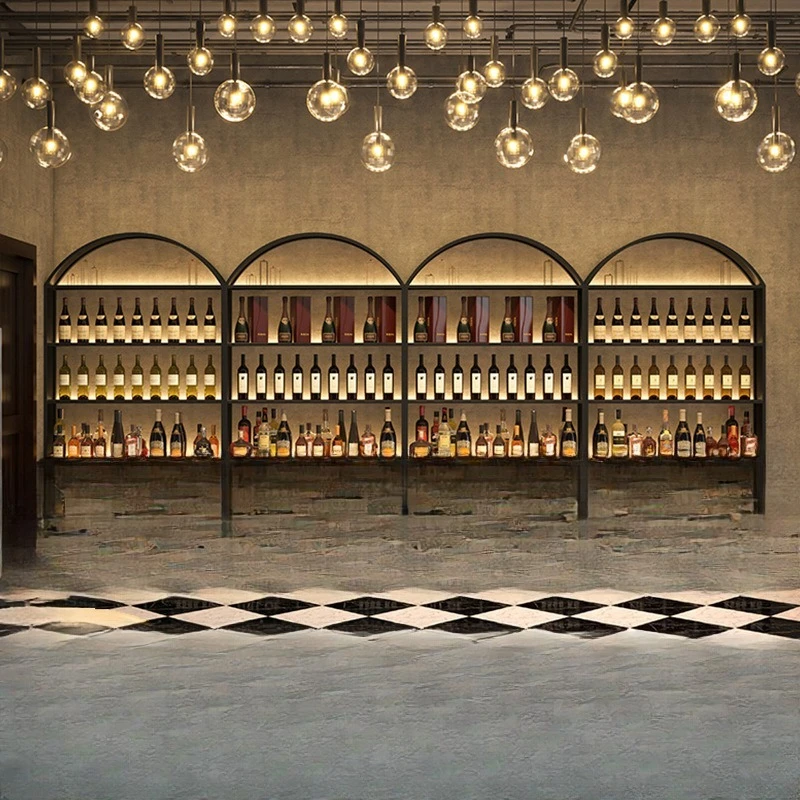 

Industrial style display stand, wrought iron wine cabinet Baijiu stand