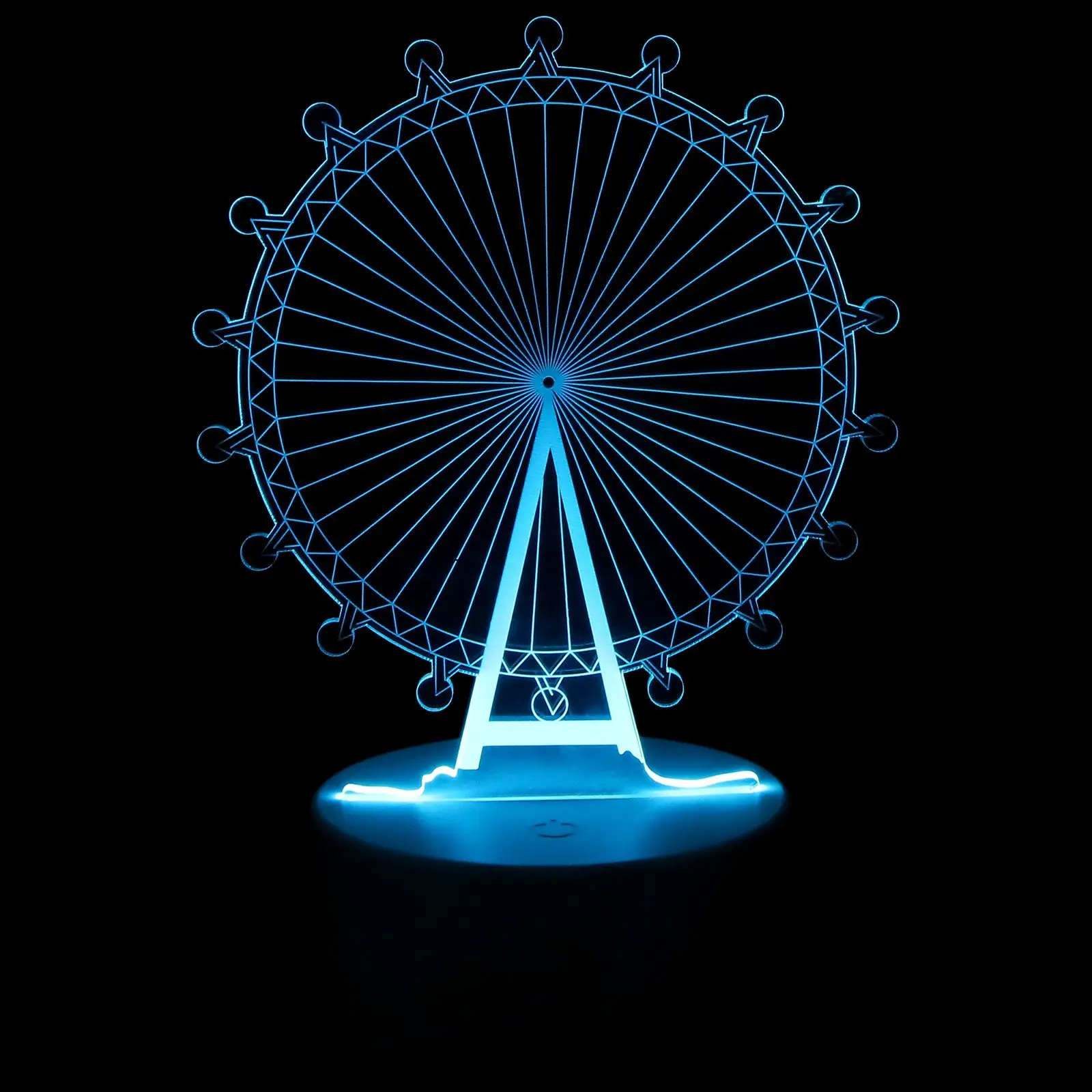 

3D LED Acrylic Table Lamp Light Colorful Changing Touch Desk Lamp Night Light Home Bedroom Decor - Without Batteries (Ferris