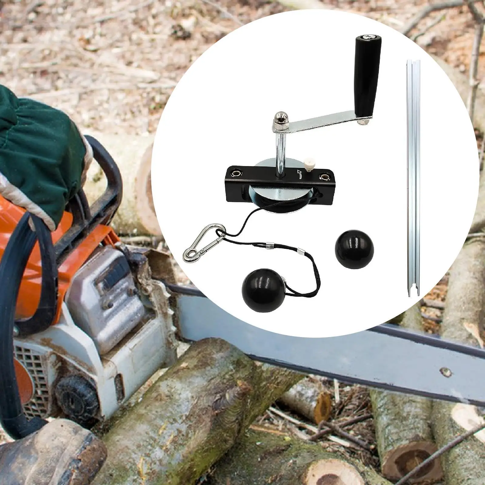 Portable Sawmill Part Chainsaw Mill Winch Kit Manual Auxiliary Tool Black Silver for Stable Efficient Woodworking Milling
