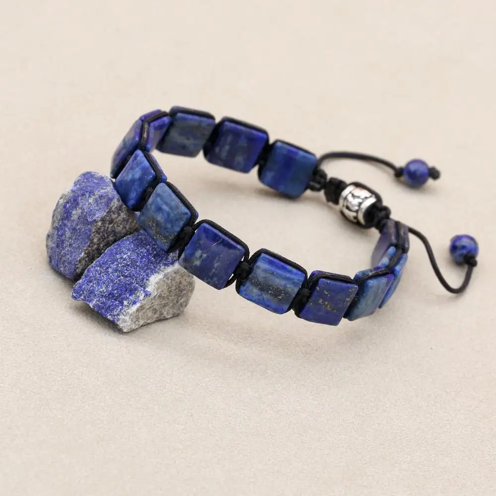 10MM Lapis Lazuli Natural Stone Braided Bracelet & Bangle Punk Man Women Friendship Charm Bangle Bracelet Handmade Jewelry