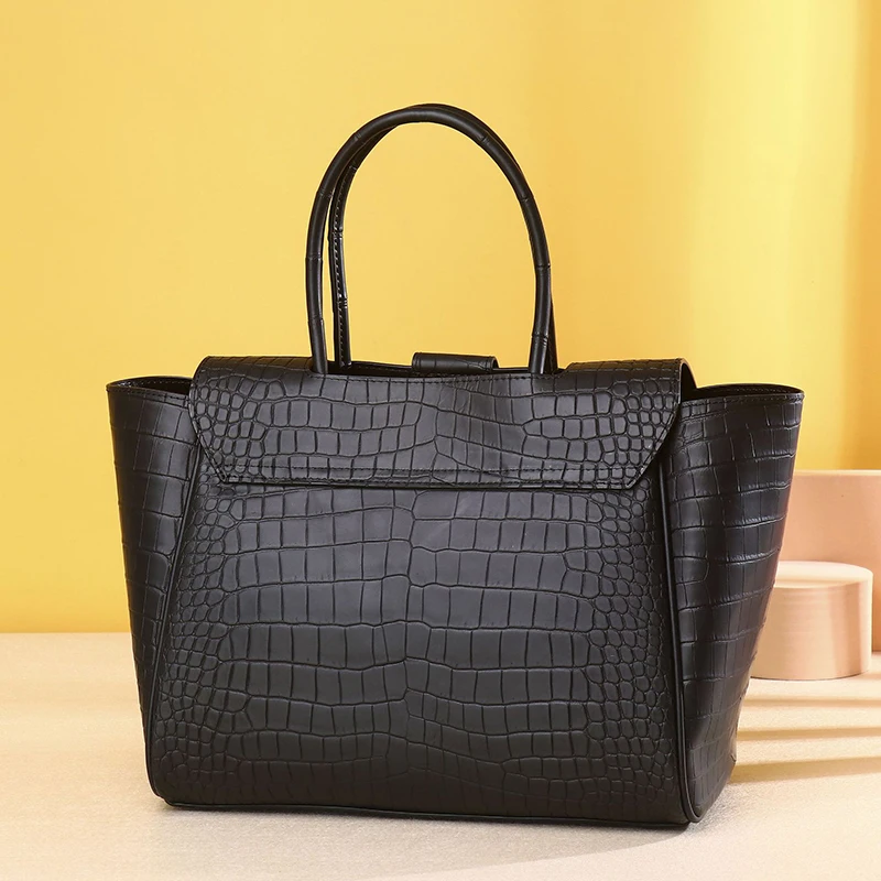 High quality Genuine leather Bags for women Luxury bag Women\'s handbag Crocodile patterned real cowhide bag fashion women bag