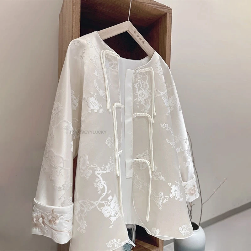 New Chinese Style National Wind Jacquard Jacket  Spring New women's Improved Loose Embroidered Top Young Lady Tangsuits Top