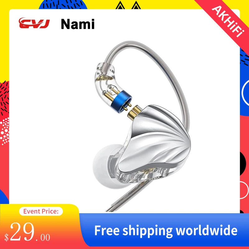 

CVJ Nami Aluminum Magnesium Alloy DD+1BA In-Ear Wired Hybrid Headphone Switch Tuning Kai Monitor Interchangeable Plug 4.4mm 2.5