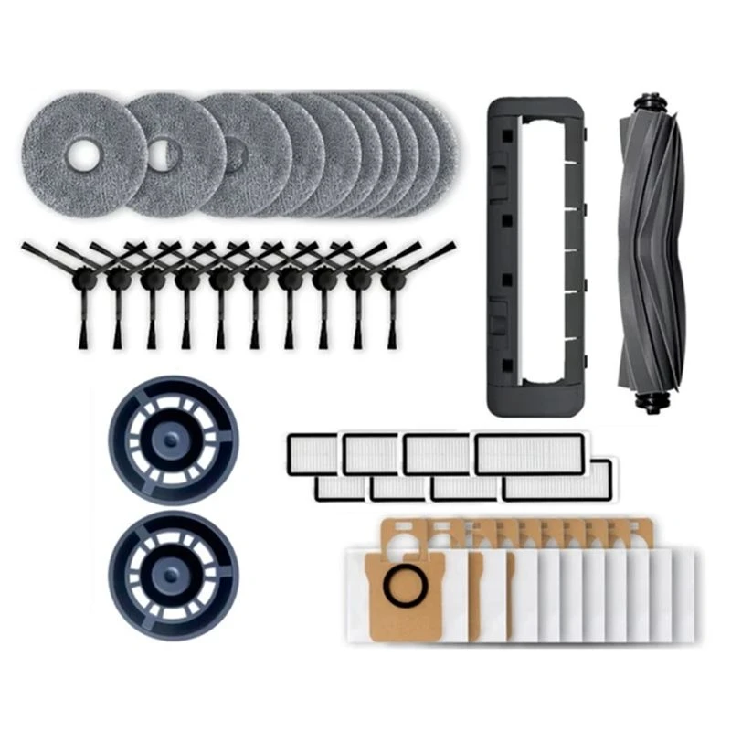 A76G-42PCS For Dreame Bot L20 Ultra / X20 Pro Robot Vacuum Replacement Accessories Parts Kit Main Side Brush Hepa Filter Mop