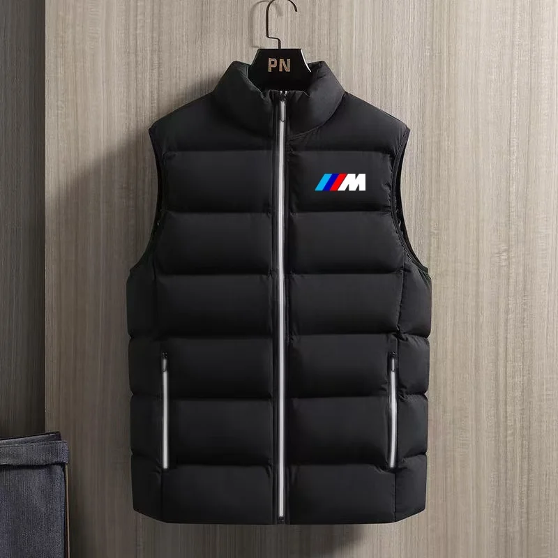 

BMW, мужской велосипедный жилет, теплая куртка без рукавов, зимнее водонепроницаемое пальто на молнии, осенний повседневный жилет с высоким воротником, брендовая одежда
