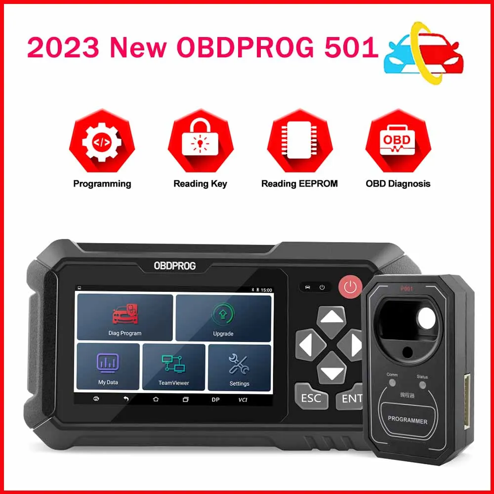 

OBDPROG 501 OBD2 Auto Key Programmer Wifi Remote Key Master Code Reader EEPROM Pin Code IMMO OBDII Car Diagnostic Tool PK X300