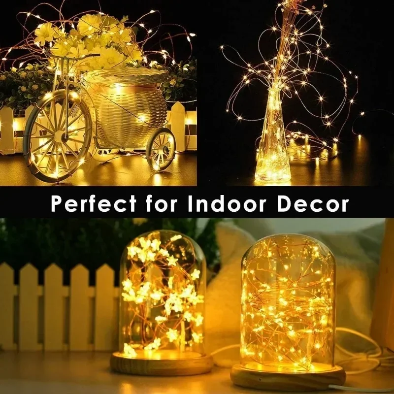 Led String Light Kerst Kerstverlichting Usb Remote Slinger Koperen Draad Led Lamp Voor Bruiloft Feest Decoratie 5M 10M 20M 30M