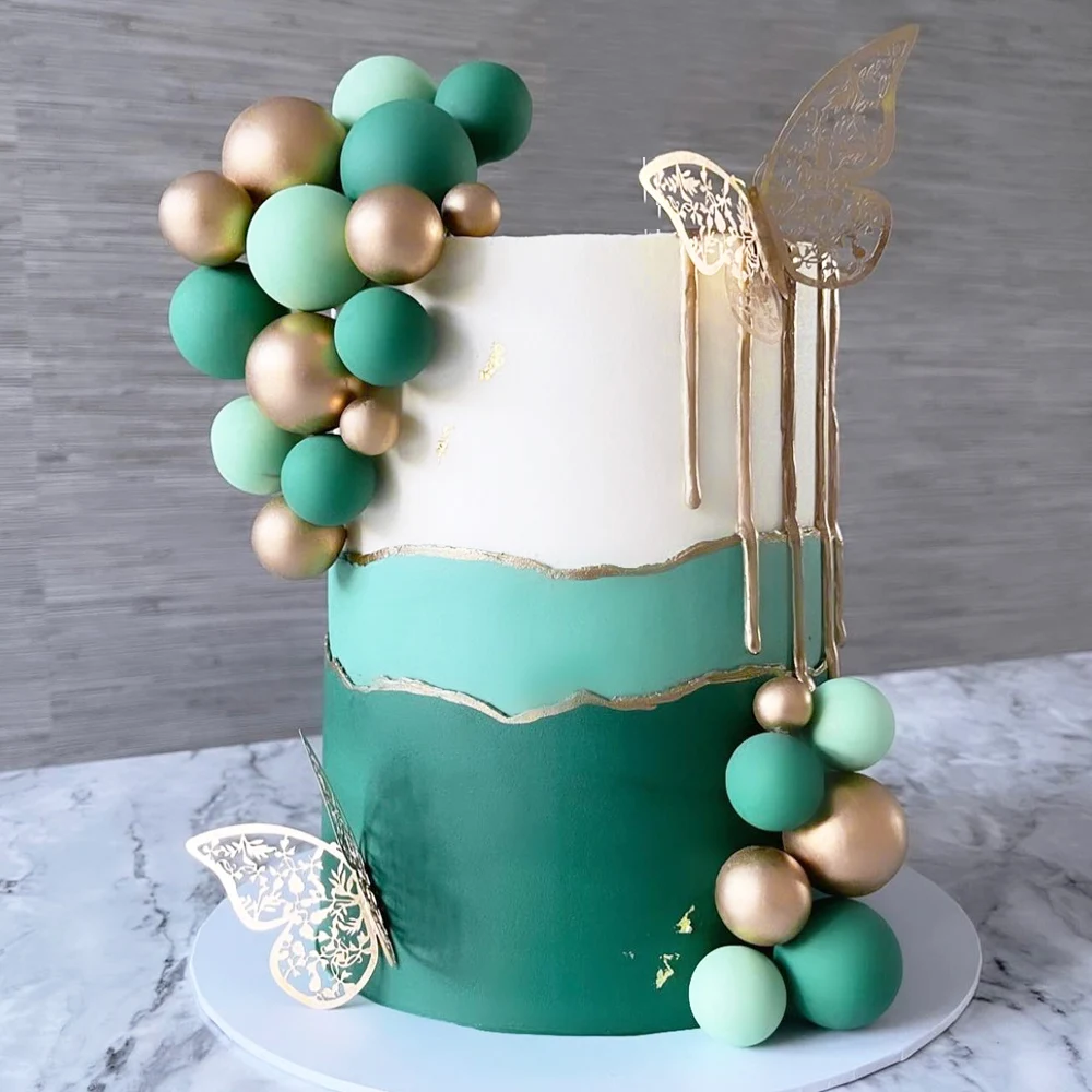 50/100pcs Cake Ball Picks Topper Wholesale 4 Sizes Foam Balls Cake Toppers for Birthday Christmas Wedding Cake Decoration Favor