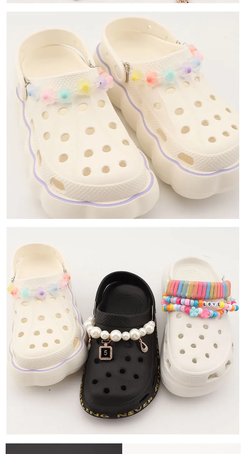 2 Stück bling Schmuck Schuhe Kette Charms Schuh Charme DIY Dekoration Clog Sandalen begünstigt Geschenke für Party Weihnachten für Mädchen Junge – Detail 4
