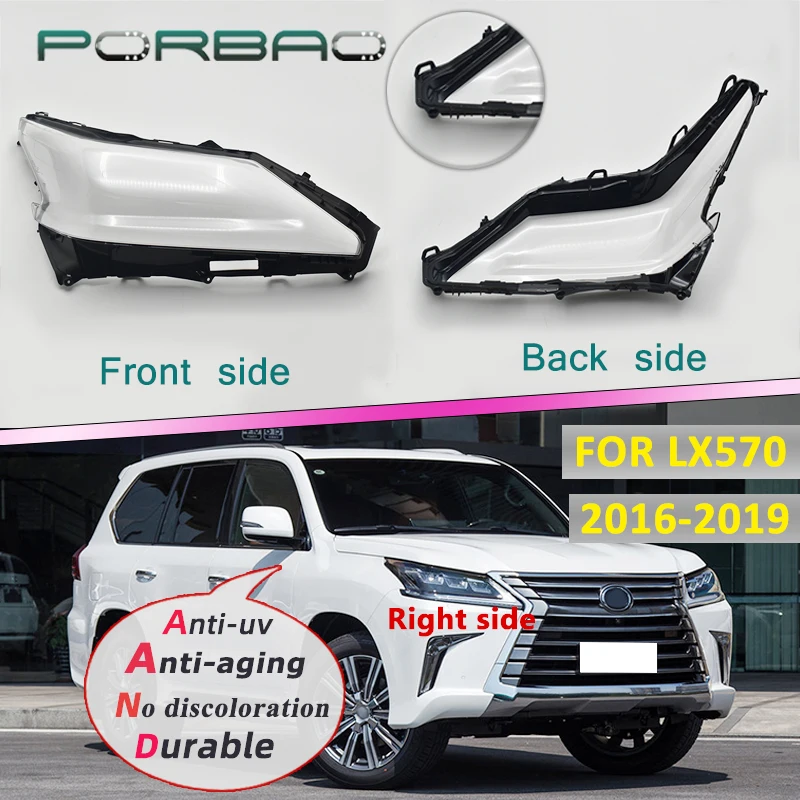 

Headlight Headlamp Clear Lens Shell for Lexus LX570 Auto-Shell-Cover 2016-2018 Front Lampshade Transparent Glass Lens Cover DIY