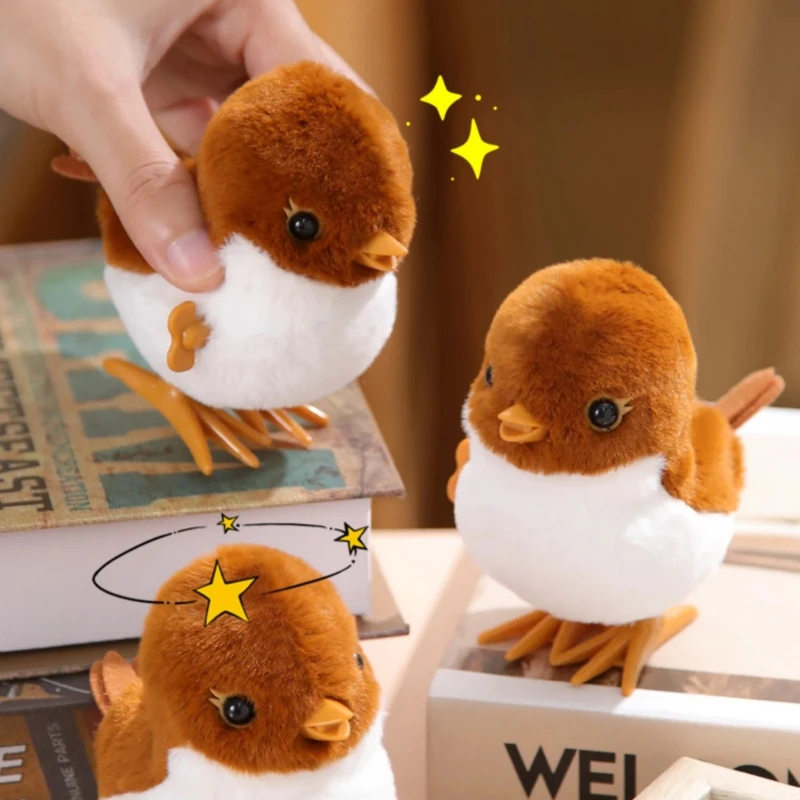 Plush Stuffed Wind - Up Walking Chick Toys Cute Clockwork Interactive Animals Gifts for Kids