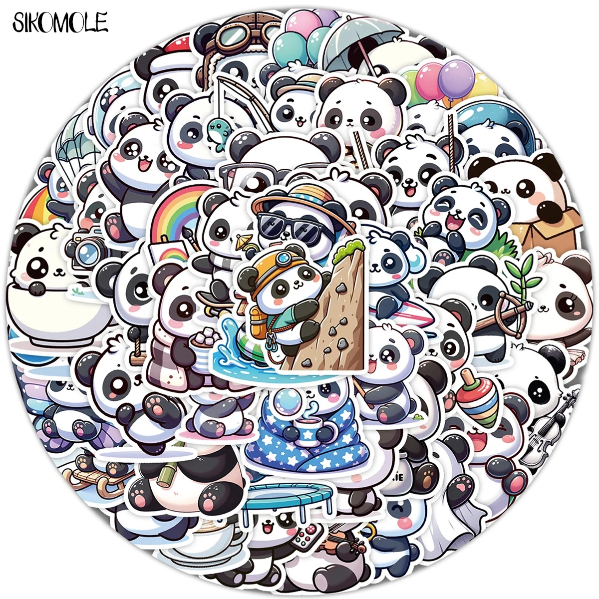 10/30/50PCS Cute Cartoon Panda Graffiti Stickers Kawaii Animals Aesthetic DIY Toy  Travel Luggage Fridge Decal Sticker Pack
