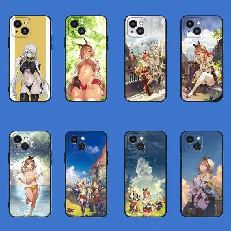 Atelier Ryza Anime Handy hülle für iPhone 11 12 Mini 13 14 Pro xs max x xr 6 7 8 plus schwarze Hülle