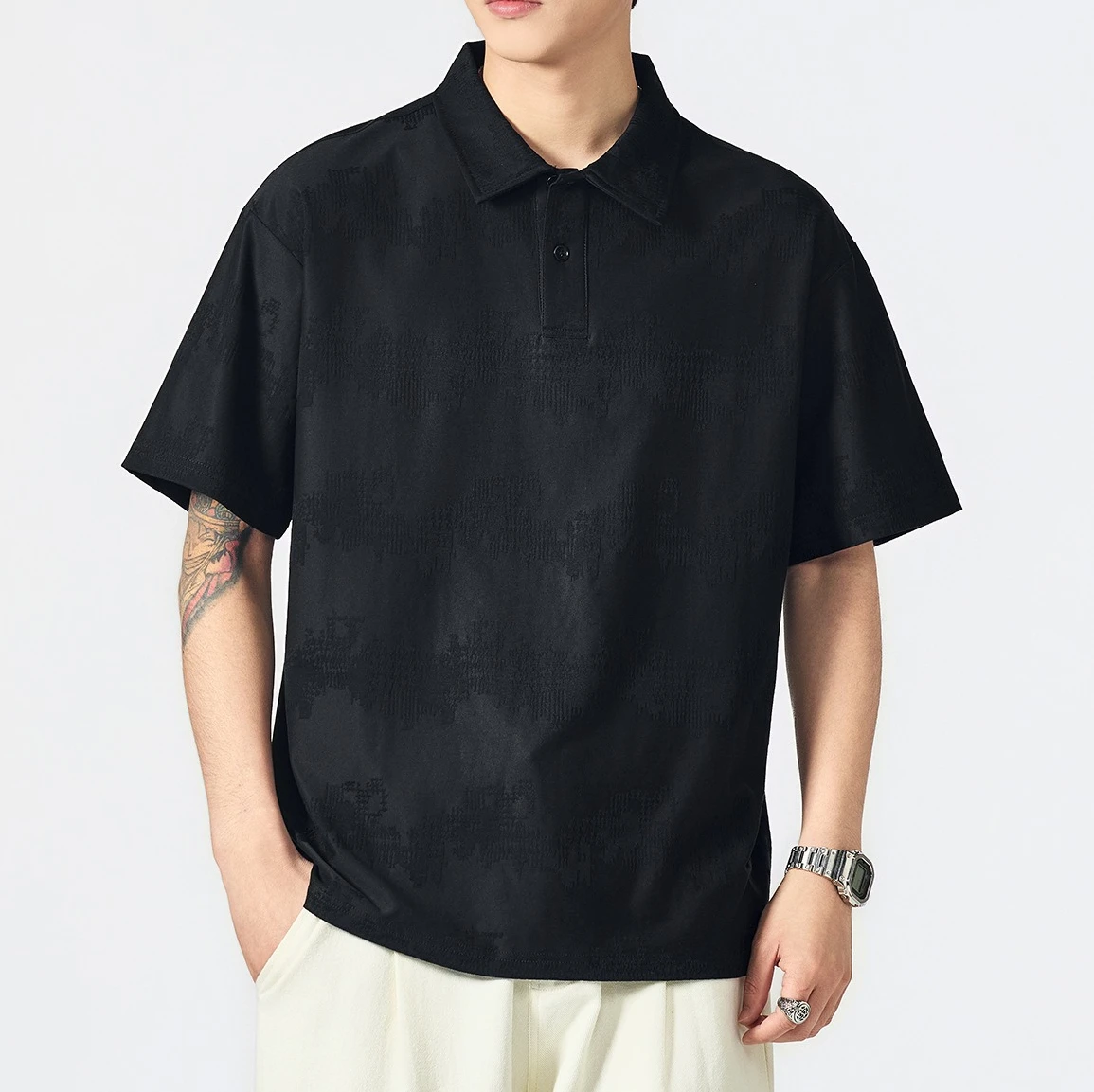 POLO Shirt Short-sleeved T-shirt Men's Summer Breathable Lapel Cotton Casual Commute Simple