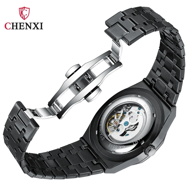 CHENXI 8848 Automatic Mechanical Wristwatch Fashion Business Stainless Steel Watches Luminous Free Trend Waterproof Wristwatch