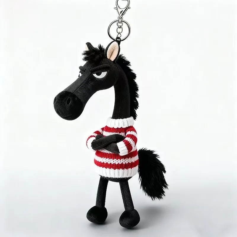 

Cool Horse Plush Keychain Exquisite Fantasy Style Crafts Pony Plush Doll With Scarf Pink Simulation Horse Toy Christmas Gifts
