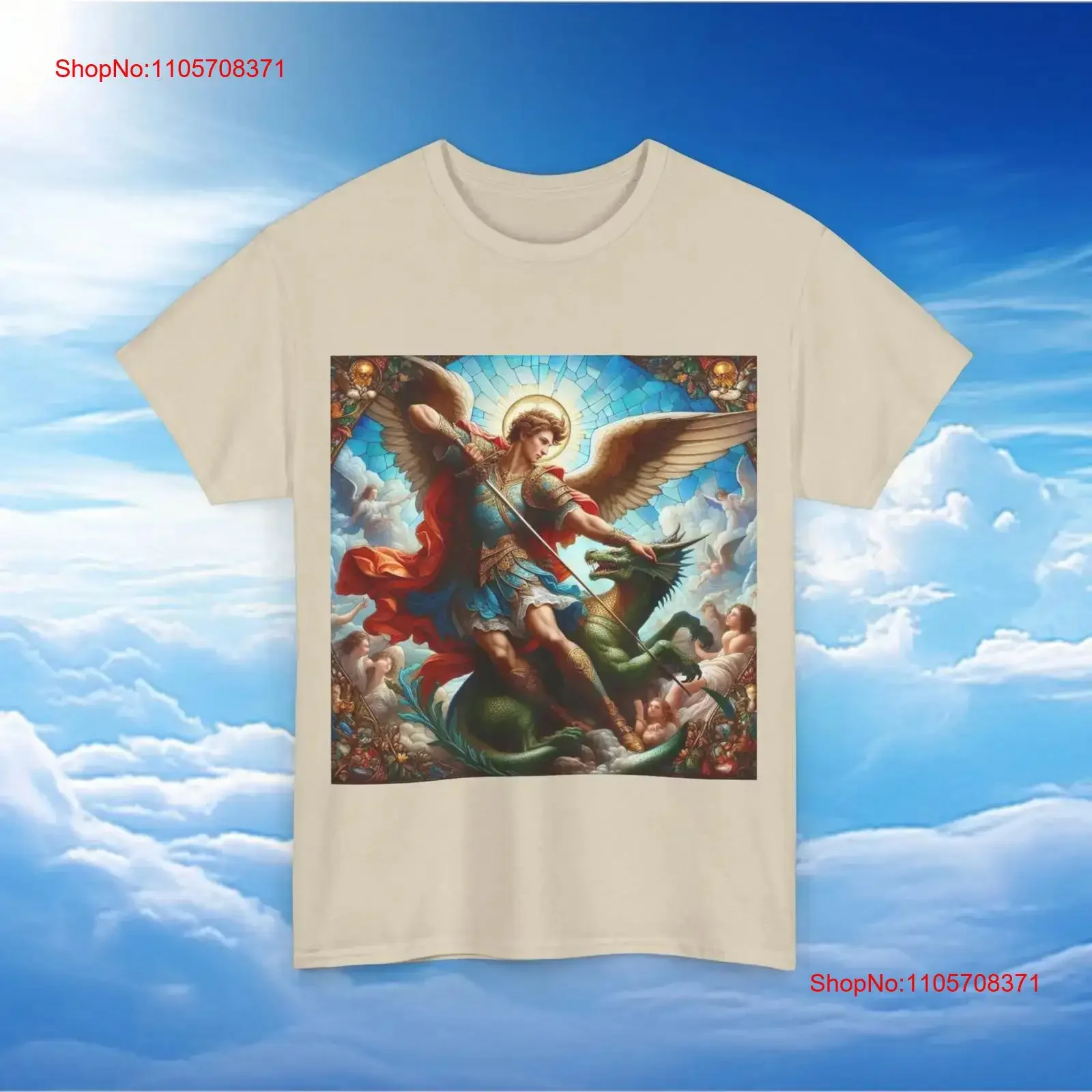 Saint Michael Archangel the Destroy Devil PRINT Men women T Shirt S M L XL 2XL 3XL 4XL 5XL vintage Washed Breathable homme