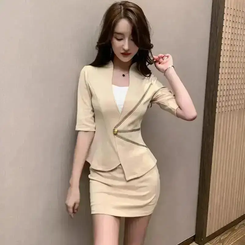 

Women Work Clothes Shirt Short Skirt Suit Hotel Waiter Beauty Salon Spa Massage Nail Cafe Foot Bath Technician Overalls Uniform