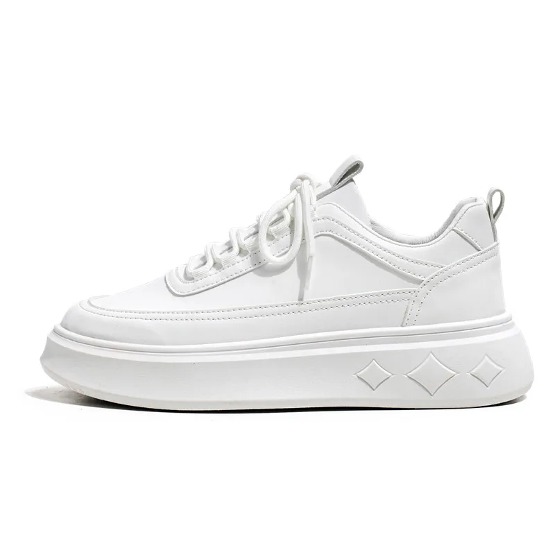 

Thick soled white shoes versatile casual shoes men's motorcycle shoes