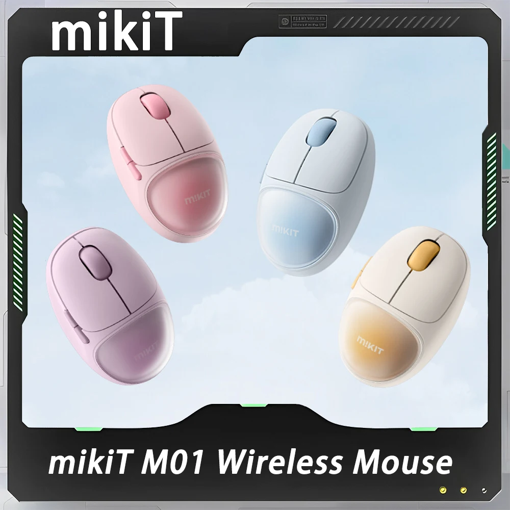 

Мышь Mikit M01, Двухрежимная Беспроводная Bluetooth-мышь, игровая офисная мышь, легкая разборная аккумуляторная мышь