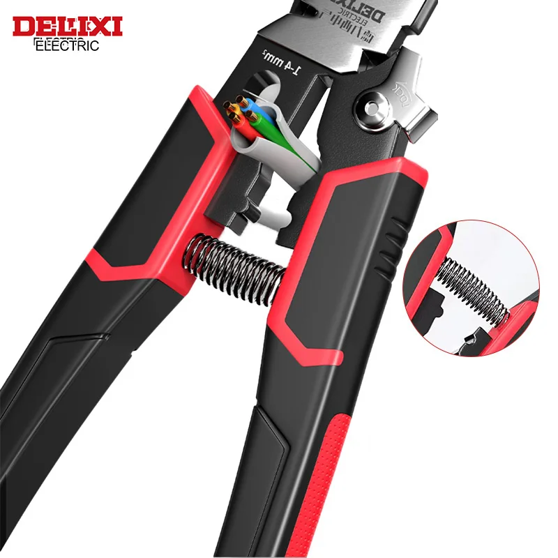 DELIXI ELECTRIC 9 in 1 Wire Stripper Pliers,Multifunctional Wire Cutters Tool for Electric Cable Stripping Cutting and Crimping