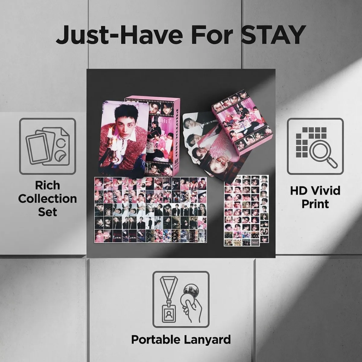 DO IT Theme Kpop Stray SKZ PhotoCard Sticker Idol 8 Transparent Card 2 Badges 2 Mobile Phone Ring Holder Notebook Decor DIY SKZ view 6